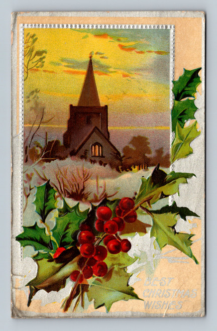 Christmas greeting postcard postmarked December 22 1909 from Pinton California