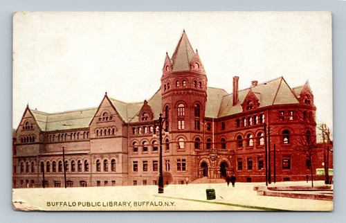 Buffalo Public Library building Buffalo NY vintage postcard