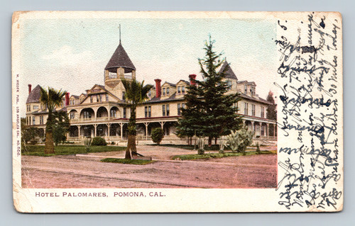 Hotel Palomares Pomona California vintage postcard