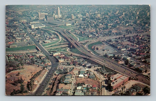 Los Angeles Freeway System showing Downtown Los Angeles skyline