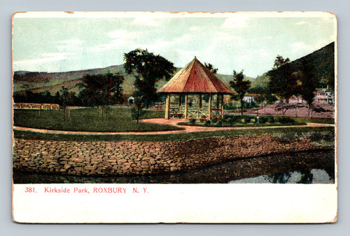 Kirkside Park scenic view postcard from Roxbury New York