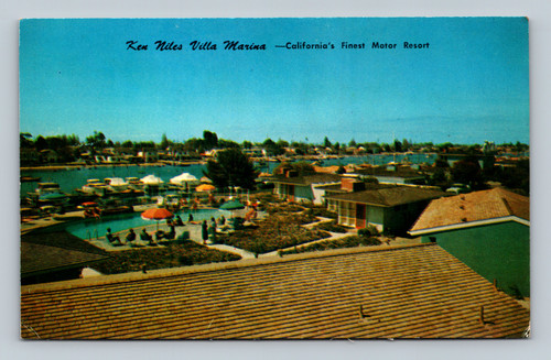 Ken Miles Villa Marina Motor Resort at 1021 Bayside Drive Newport Beach California postcard