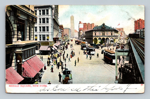 Herald Square New York street scene with historic buildings