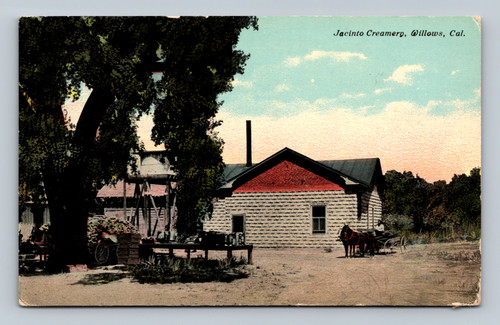 Jacinto Creamery building in Willows California vintage postcard