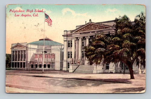 Polytechnic High School building in Los Angeles California postcard