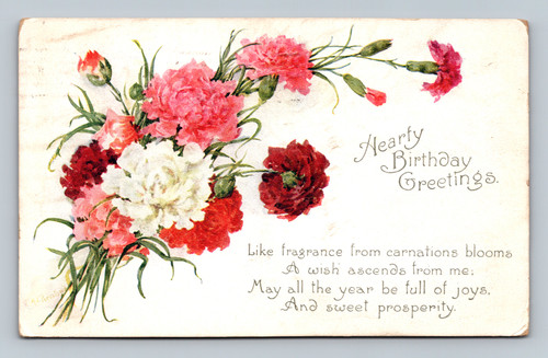 Flower Studies featuring carnations postcard from London by James Henderson & Sons