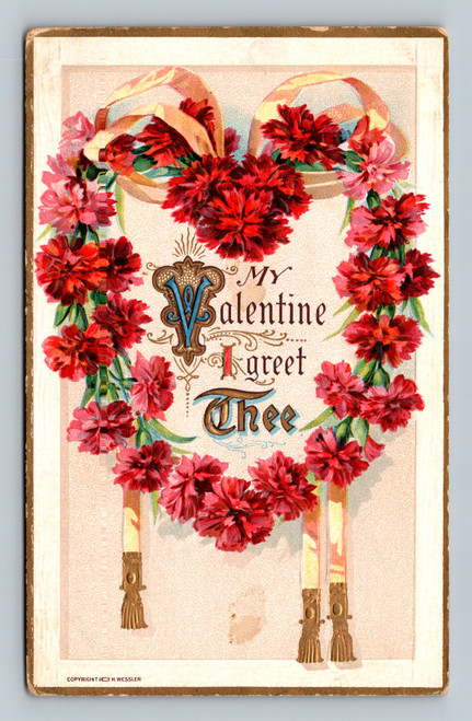 Valentine greeting postcard by H. Wessler postmarked 1918 ARD