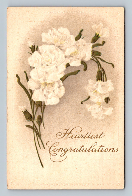 Congratulations greeting postcard from Germany with domestic one cent stamp
