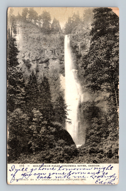 Multnomah Falls Columbia River Oregon postcard