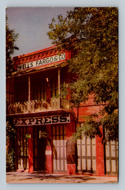 Wells Fargo Building museum in Columbia California Gold Rush landmark postcard