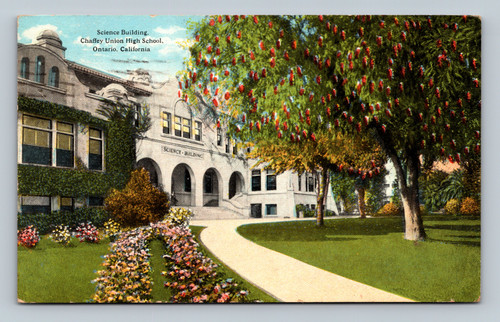 Science Building Chaffey Union High School Ontario California postcard