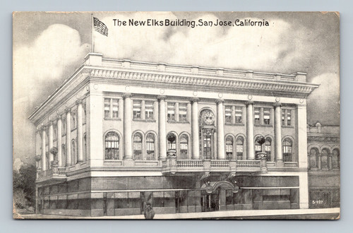 The New Elks Building San Jose California postcard by Pacific Novelty Co