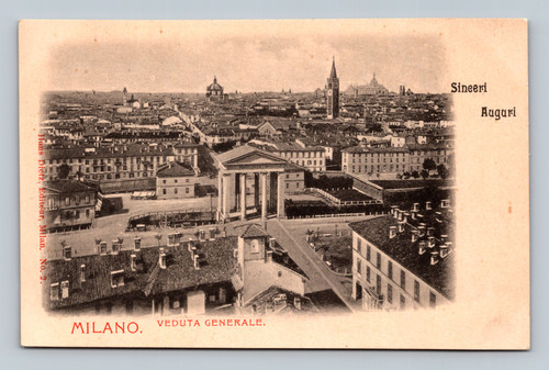 General view of Milan city with cathedral rising above