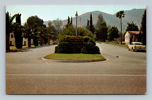 Entrance to La Sierra College in La Sierra California postcard
