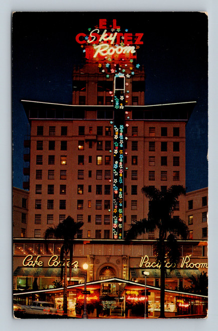 The El Cortez Hotel with glass elevator and bay view San Diego California