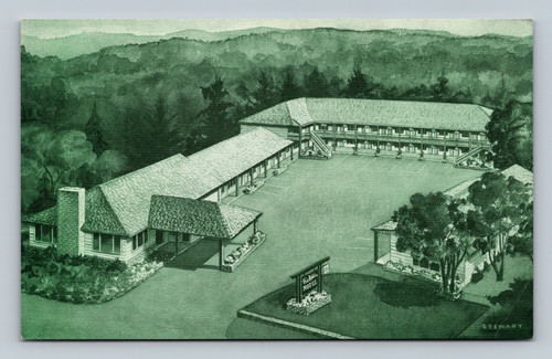 VIA ROBLES MOTEL on Highway No. 1 near Monterey California postcard