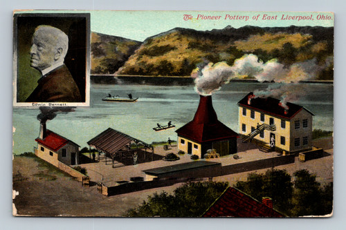 The Pioneer Pottery of East Liverpool Ohio vintage postcard