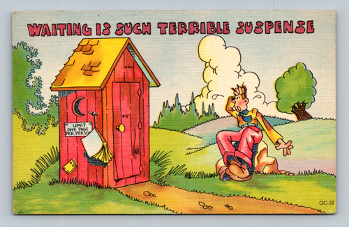 Waiting is Such Terrible postcard by Beals Des Moines Iowa