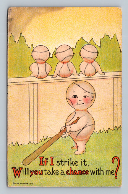 Text postcard If I strike it, Willyou take a chance with me! by L & R New York 1916