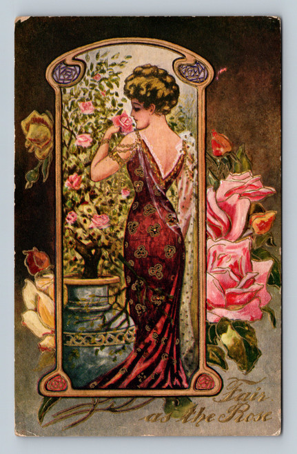 Fair the Rose antique postcard