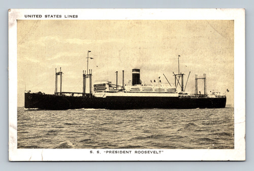 S. S. PRESIDENT ROOSEVELT ship in Detroit postcard by Vielen Powelson