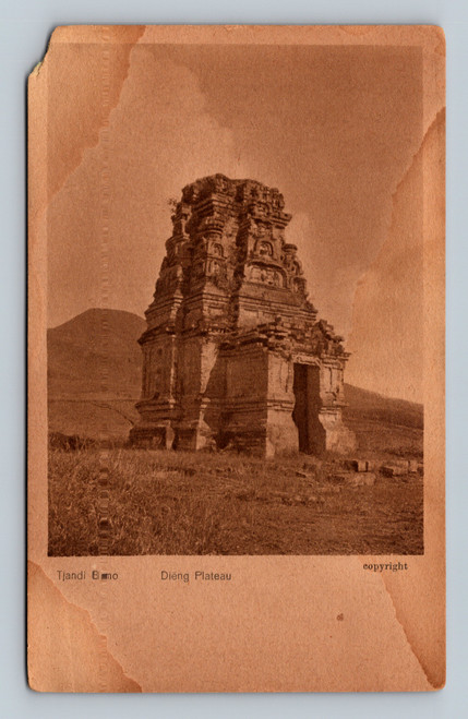 Tjandi Bismo temple at Diëng Plateau Java Indonesia antique postcard