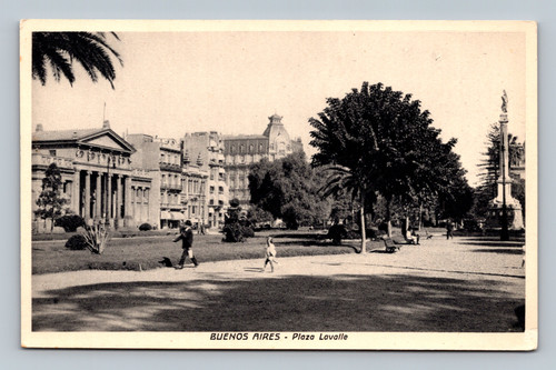 Postcard image of Plaza Lavalle in Buenos Aires, Argentina