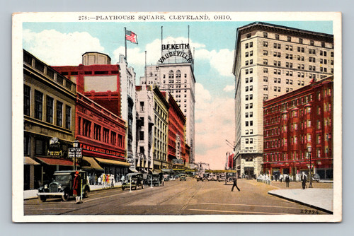 Playhouse Square Theater District Cleveland Ohio Vintage Postcard