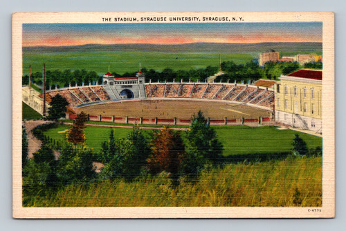 The Stadium at Syracuse University postcard published by WM. JUBB CO., INC.