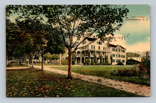 The Irving building in Southampton, Long Island vintage postcard
