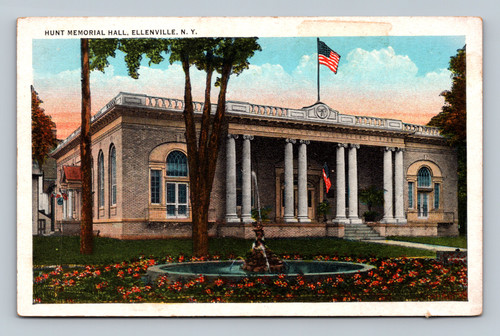 Hunt Memorial Hall Ellenville NY vintage postcard
