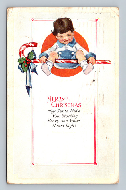 Merry Christmas greeting holiday wishes postcard from Callicon USA with 1920 postage