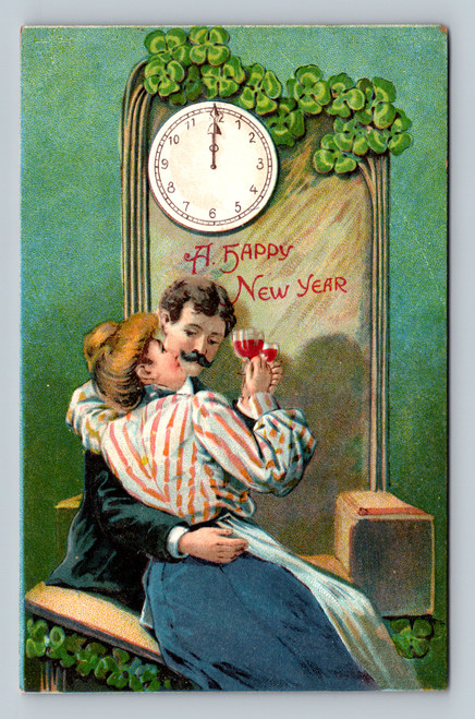 New Year greeting card with HI. DAPPY NEW YEAR text from Germany