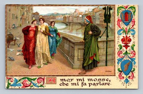 Dante and Beatrice by Henry Holiday art postcard