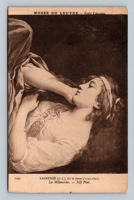 Painting La Mélancolie by J.-J. Lagrenée at Musée du Louvre Paris
