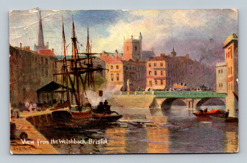 View from the Welshback Bristol England vintage postcard