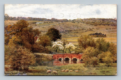 Vintage postcard of Boxhill Bridge in Dorking England