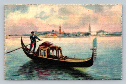 Gondola in Venice Italy by ED. A. TRALDI - MILANO