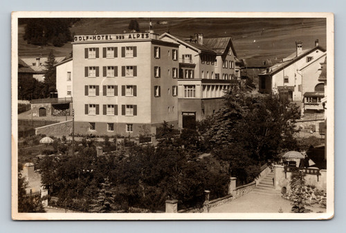 Golf-Hotel des Alpes in Samaden Switzerland vintage postcard