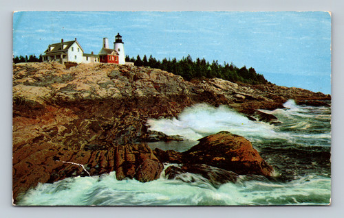 Lighthouse on the Rockbound Coast at Pemaquid Point Maine postcard