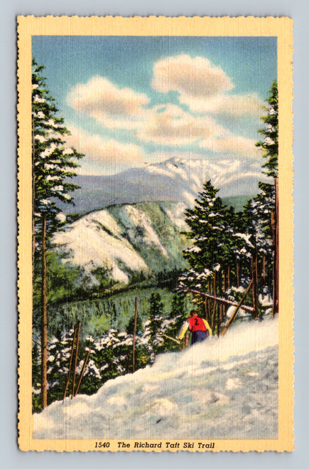 The Richard Taft Ski Trail on Mt. Lafayette, Franconia, NH postcard