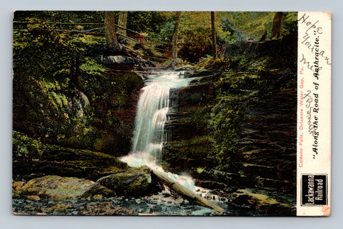 Lackawanna Railroad at Caldeno Falls Delaware Water Gap Pennsylvania postcard