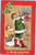 Tuck Crimson Gold 501 Santa in Green Suit filling Christmas Stocking with Child
