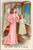 Angel in Pink gown with Child in white praying at window