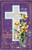 Postcard  Blessed Easter - Cross and Lillies on purple background