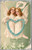 Easter Joys be Yours - Children Angels holding blue Flower heart