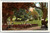 Postcard NY Long Island Huntington Park view of People at tables benches