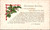 Embossed Religious Christmas Card Sunday School Greeting Holly Scripture