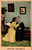 Don't stop. Keep right on. Woman kissing man on settee