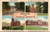 Linen era multiview postcard showing four campus scenes from Syracuse University in Syracuse New York
